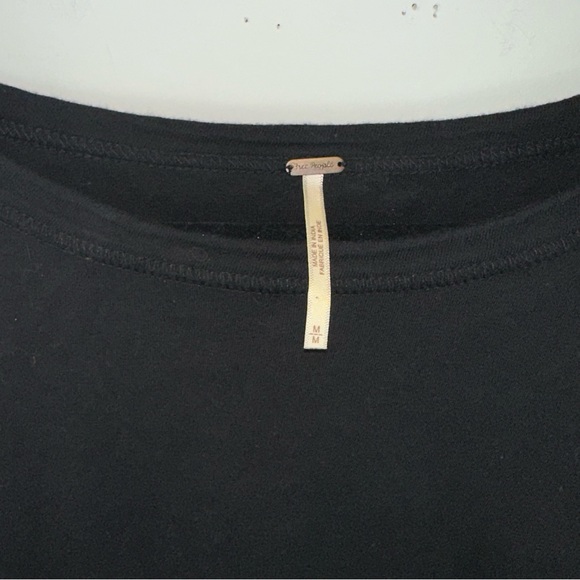 Free People Black Embroidered Sleeve Penny Shirt - Picture 6 of 9